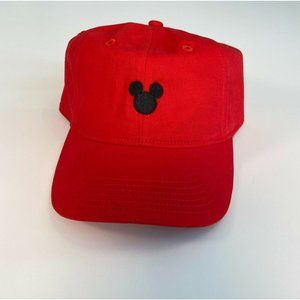 Disney Mickey Mouse Dad Hat Cap Red Baseball Adjustable New